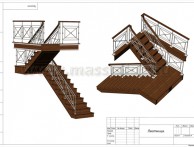 чертёж лестницы на второй этаж